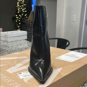 Black Leather Ankle Boots